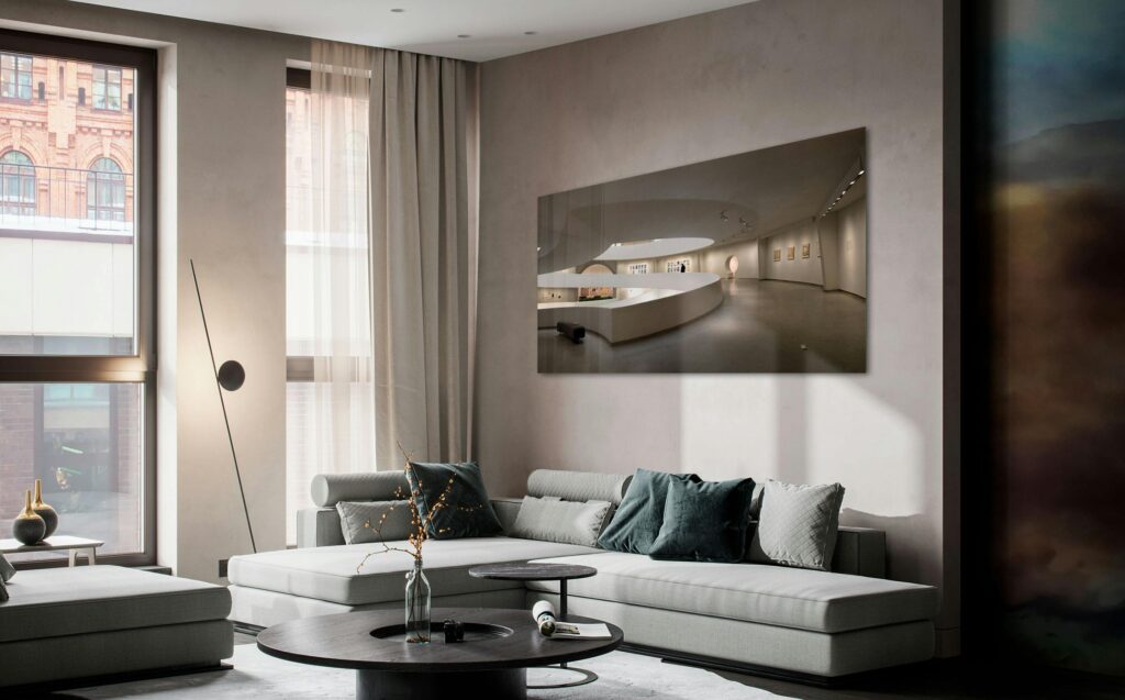 salón de un piso en venta en la ciudad de Madrid inmobiliaria De La Mano