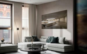 salón de un piso en venta en la ciudad de Madrid inmobiliaria De La Mano